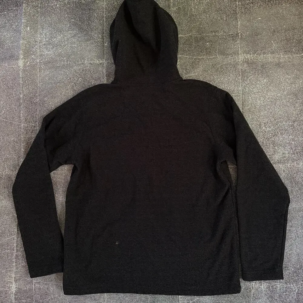 Men's The North Face Lyons Black Fleece 1/4 Zip Pullover Hoodie Sweatshirt Sz L